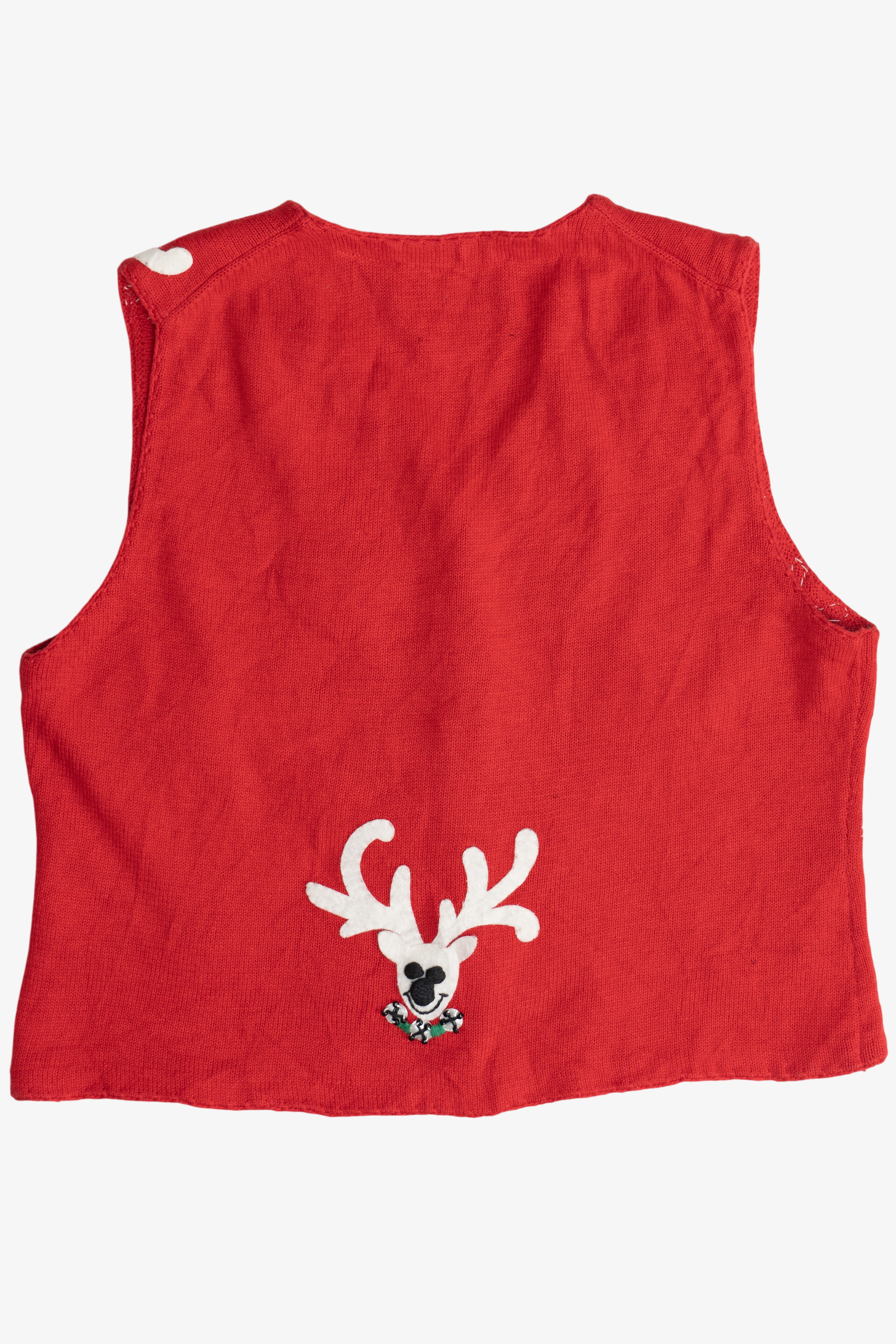 Vintage Michael Simon Reindeer Applique Ugly Christmas Vest (2000s)