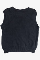 Vintage Black Stitch Knits Bows & Tree Ugly Christmas Sweater Vest (1980s)