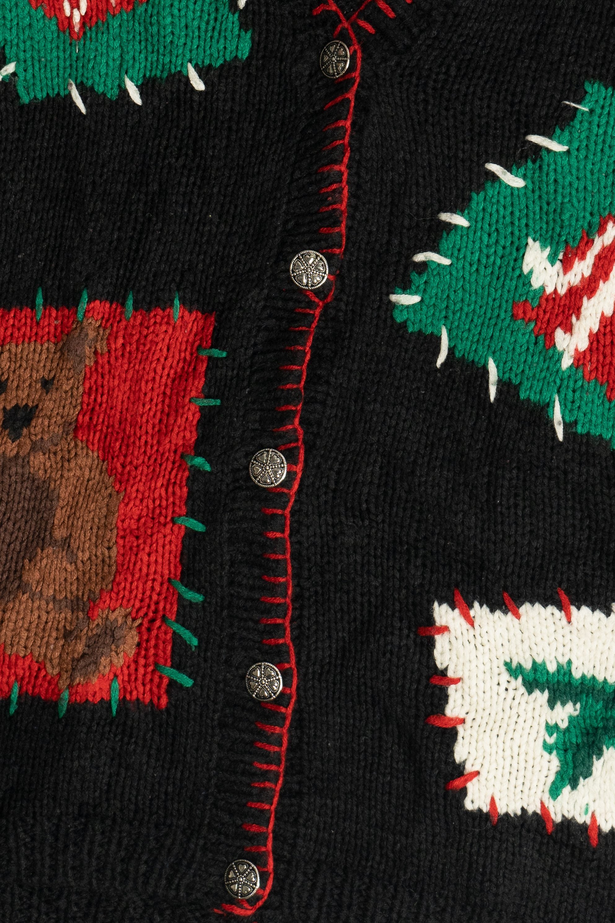 Vintage Karen Scott II Teddy Bear Ugly Christmas Vest (1990s)