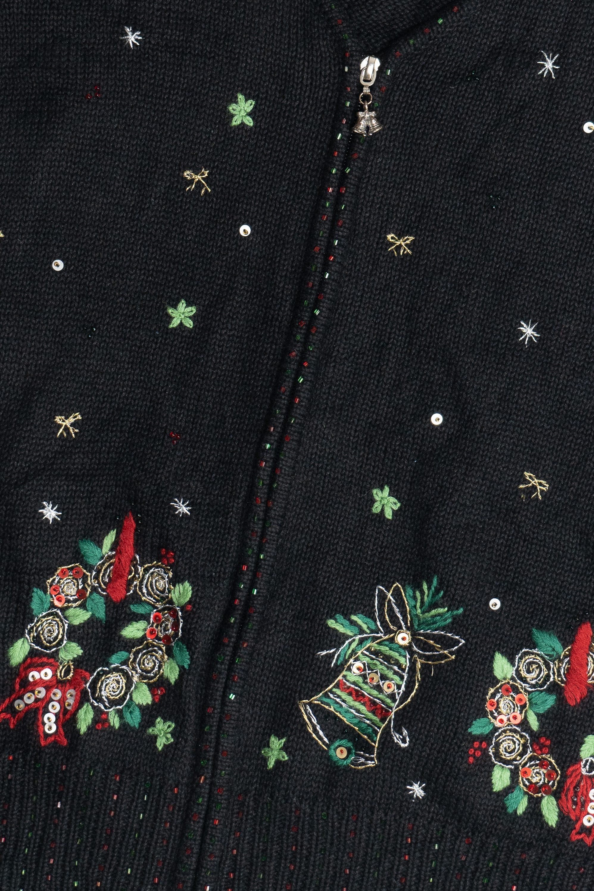 Vintage Wreaths & Bells Ugly Christmas Vest (1990s)