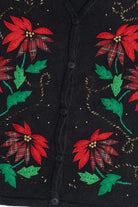Vintage Bobbie Brooks Plaid Poinsettia Ugly Christmas Vest (1990s)