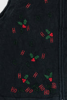 Vintage Beaded "Ho Ho Ho" Ugly Christmas Vest (1990s)