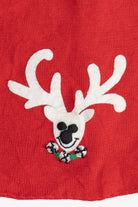 Vintage Michael Simon Reindeer Applique Ugly Christmas Vest (2000s)