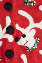 Vintage Michael Simon Reindeer Applique Ugly Christmas Vest (2000s)