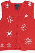 Vintage Snowflakes Ugly Christmas Sweater Vest (1990s)