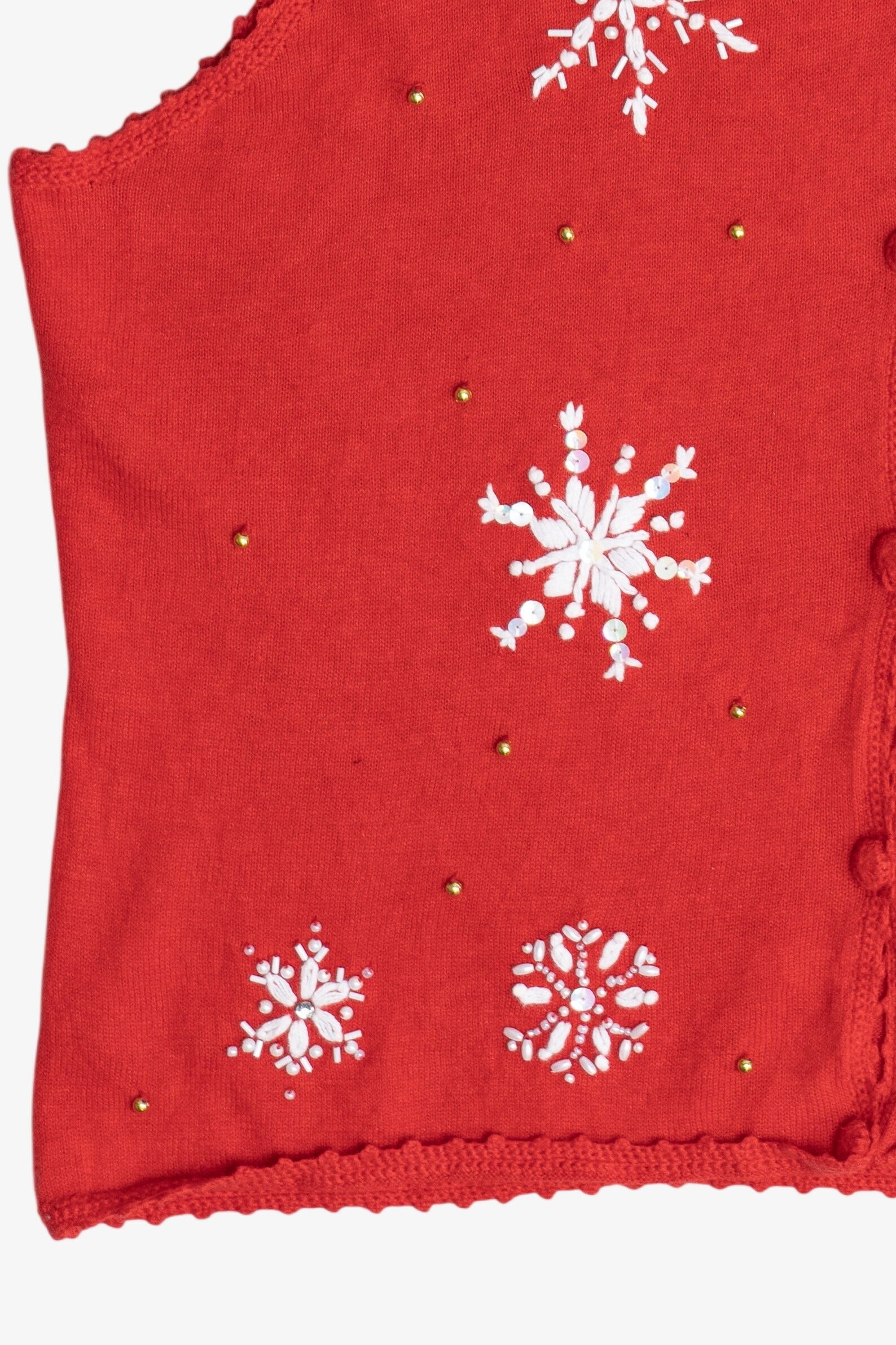 Vintage Snowflakes Ugly Christmas Sweater Vest (1990s)
