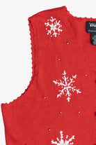 Vintage Snowflakes Ugly Christmas Sweater Vest (1990s)
