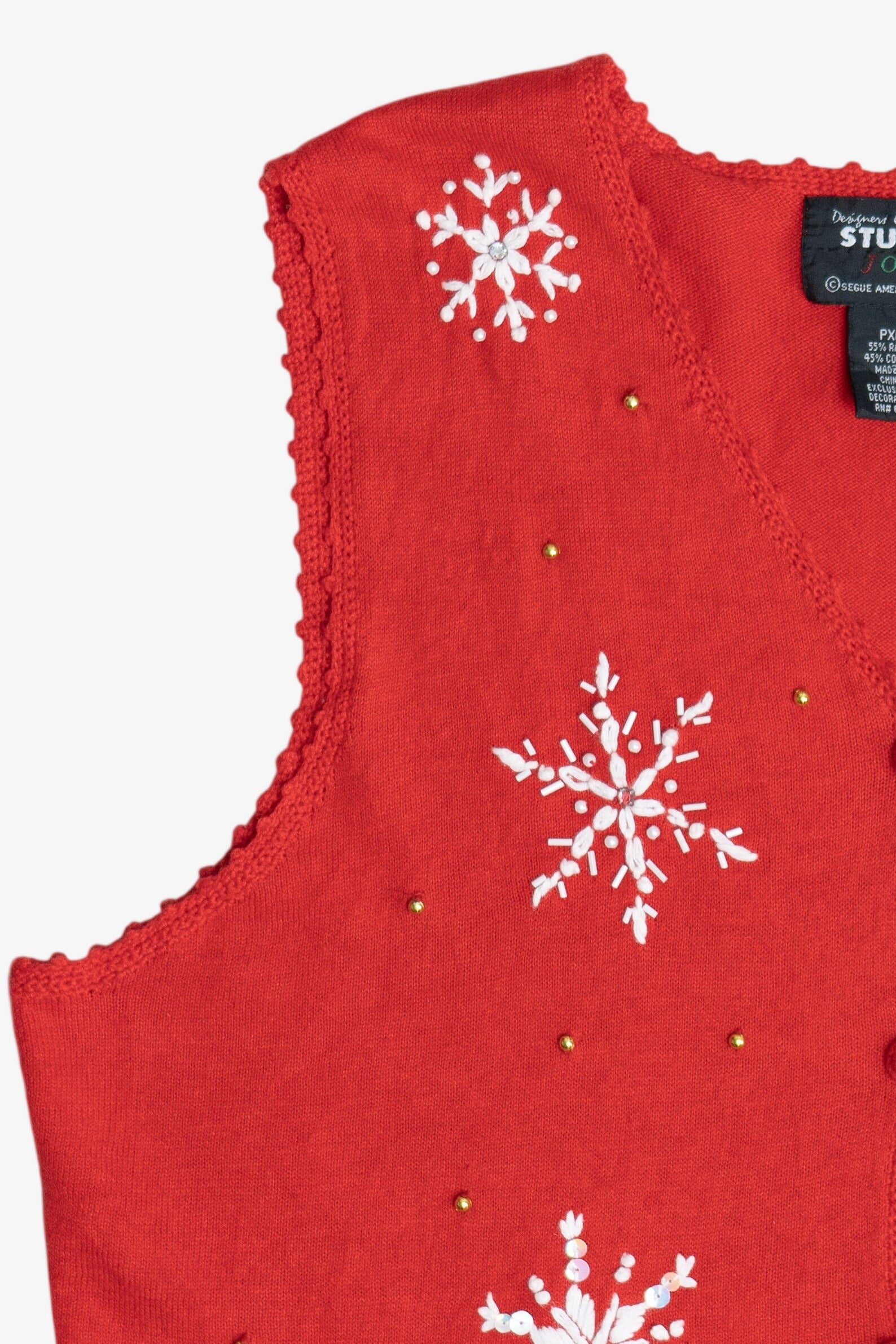 Vintage Snowflakes Ugly Christmas Sweater Vest (1990s)