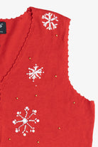 Vintage Snowflakes Ugly Christmas Sweater Vest (1990s)