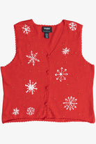 Vintage Snowflakes Ugly Christmas Sweater Vest (1990s)