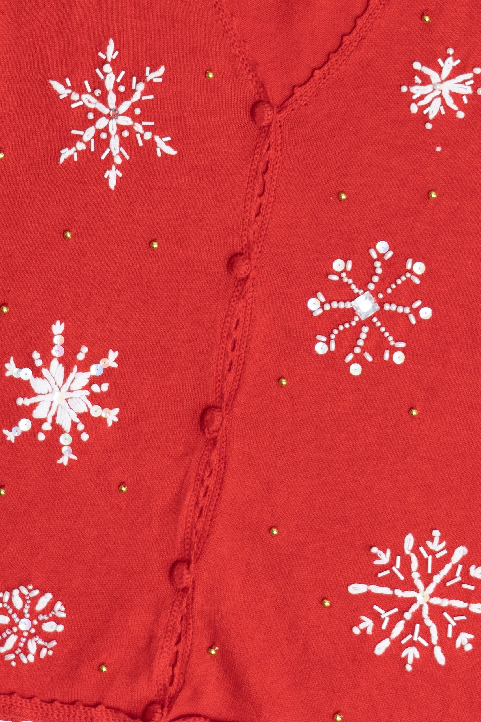 Vintage Snowflakes Ugly Christmas Sweater Vest (1990s)
