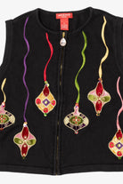 Vintage Black Merry & Bright Ornaments Ugly Christmas Vest (2000s)
