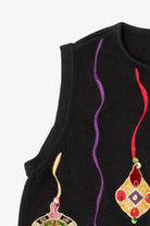 Vintage Black Merry & Bright Ornaments Ugly Christmas Vest (2000s)