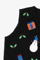 Vintage Black Croft & Barrow Snowmen Ugly Christmas Vest (2000s)