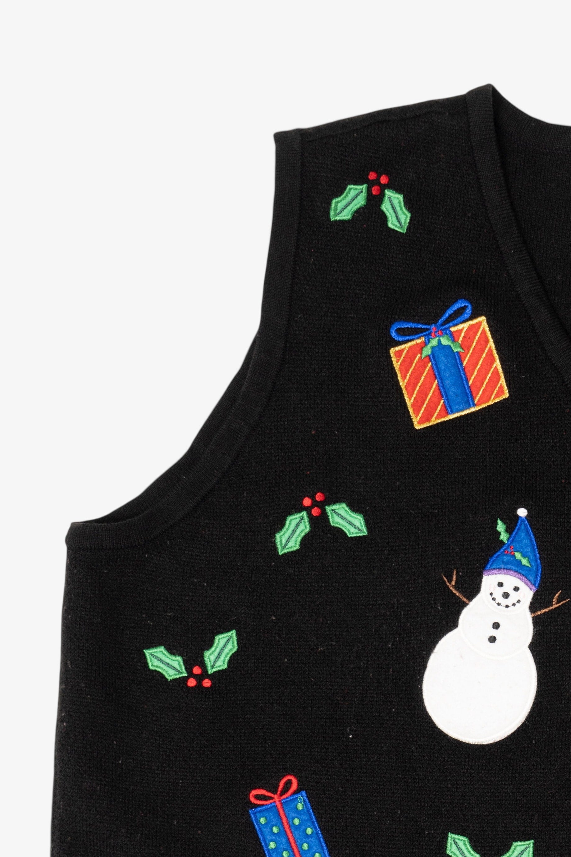 Vintage Black Croft & Barrow Snowmen Ugly Christmas Vest (2000s)