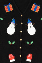 Vintage Black Croft & Barrow Snowmen Ugly Christmas Vest (2000s)