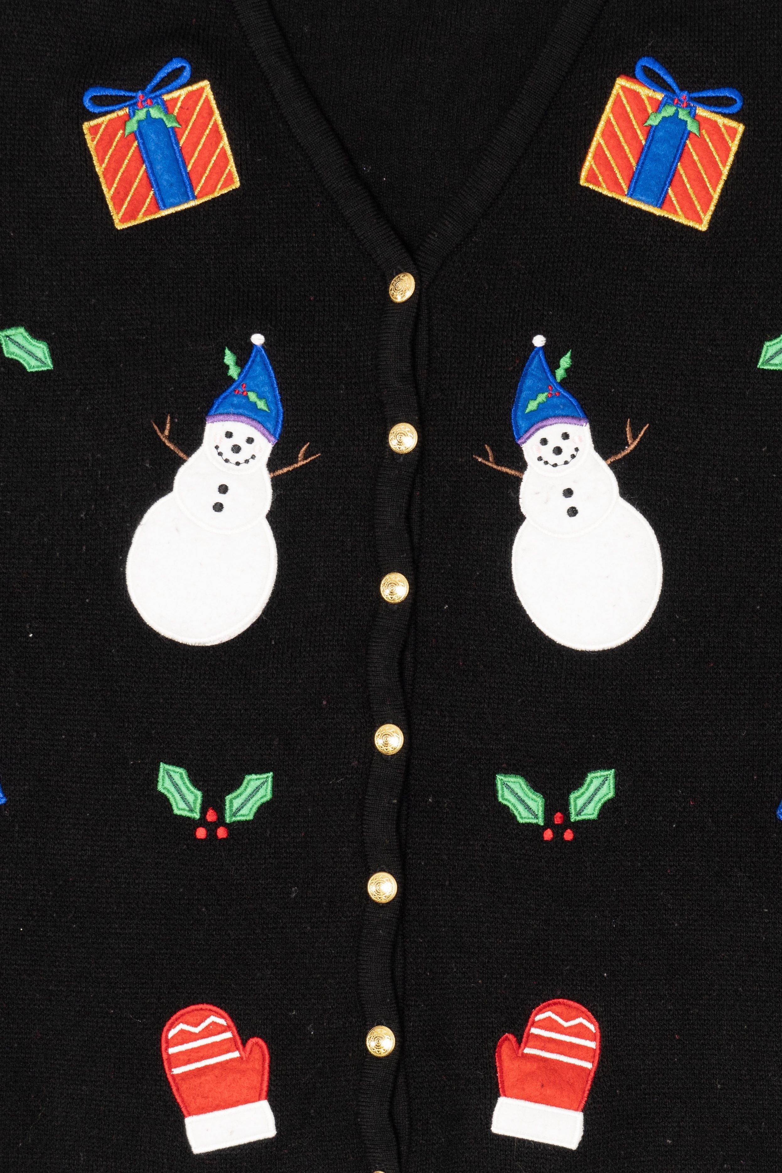 Vintage Black Croft & Barrow Snowmen Ugly Christmas Vest (2000s)