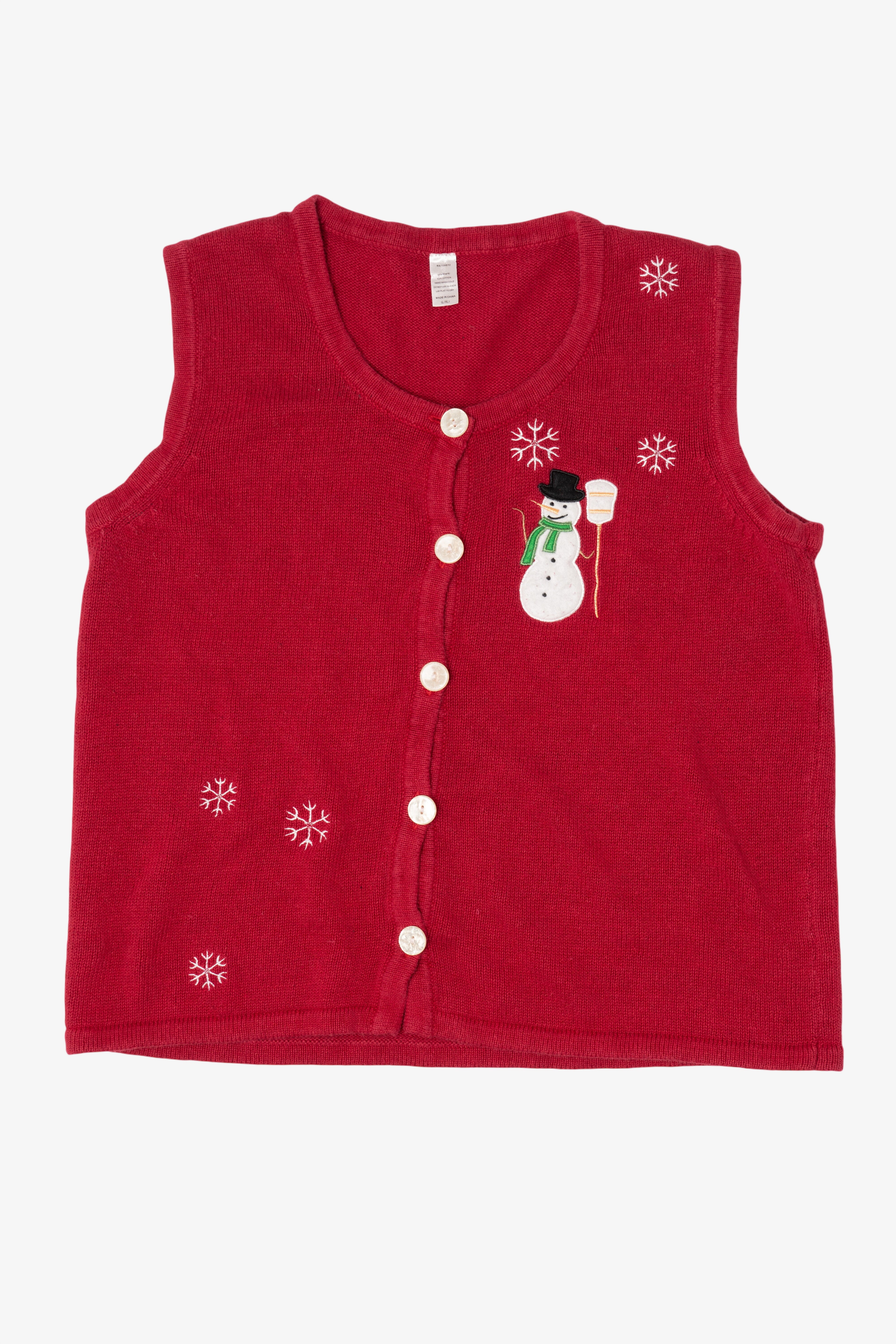 Vintage Red Snowmen Ugly Christmas Vest (2000s)