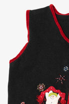 Vintage Black White Stag Snowmen Ugly Christmas Vest (1990s)