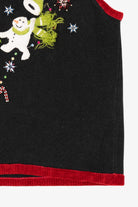Vintage Black White Stag Snowmen Ugly Christmas Vest (1990s)