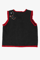 Vintage Black White Stag Snowmen Ugly Christmas Vest (1990s)
