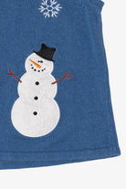 Vintage Blue Holiday Faire Snowmen Ugly Christmas Vest (2000s)