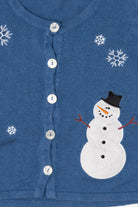 Vintage Blue Holiday Faire Snowmen Ugly Christmas Vest (2000s)