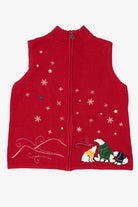 Vintage Red Christopher & Banks Polar Bears Ugly Christmas Vest (2000s)