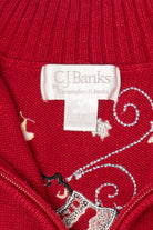 Vintage Red Christopher & Banks Polar Bears Ugly Christmas Vest (2000s)