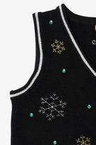 Vintage Black White Stag Reindeer Ugly Christmas Vest (2000s)