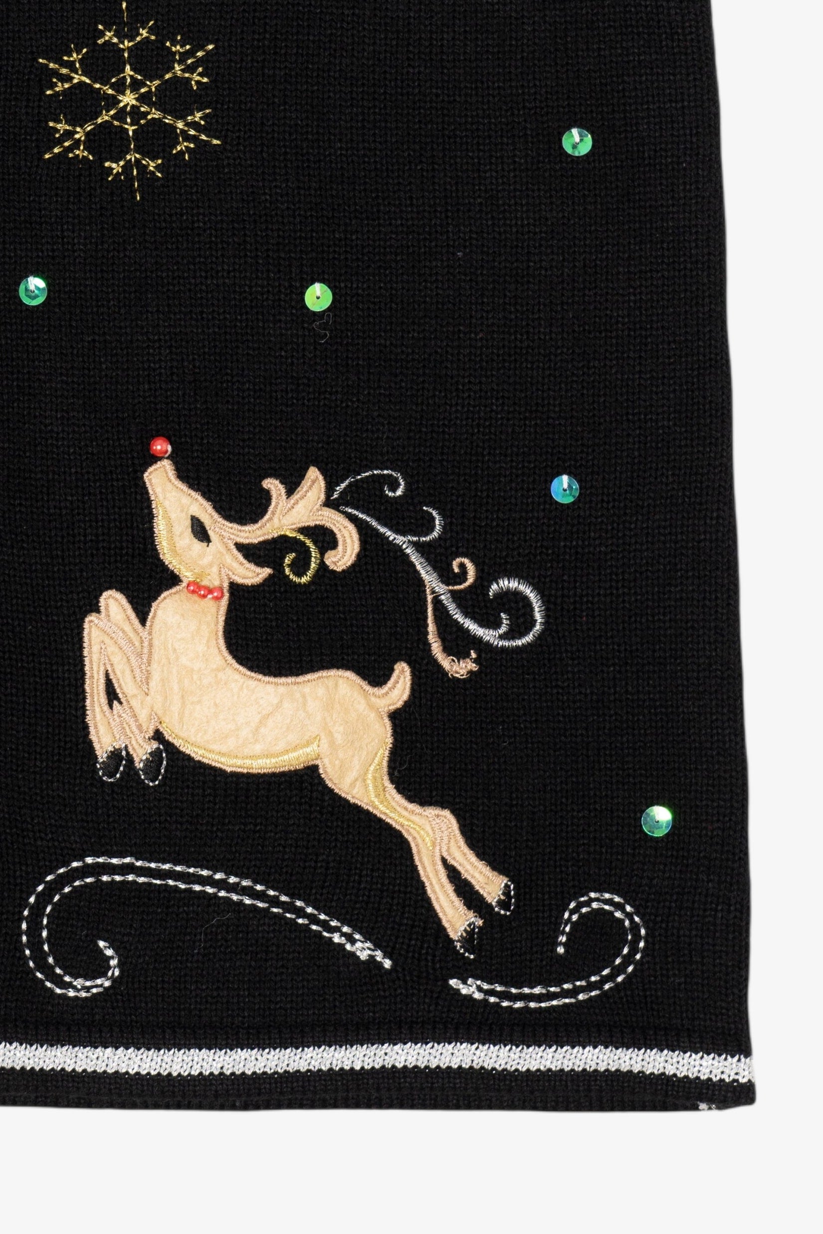 Vintage Black White Stag Reindeer Ugly Christmas Vest (2000s)