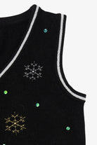 Vintage Black White Stag Reindeer Ugly Christmas Vest (2000s)