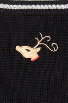 Vintage Black White Stag Reindeer Ugly Christmas Vest (2000s)