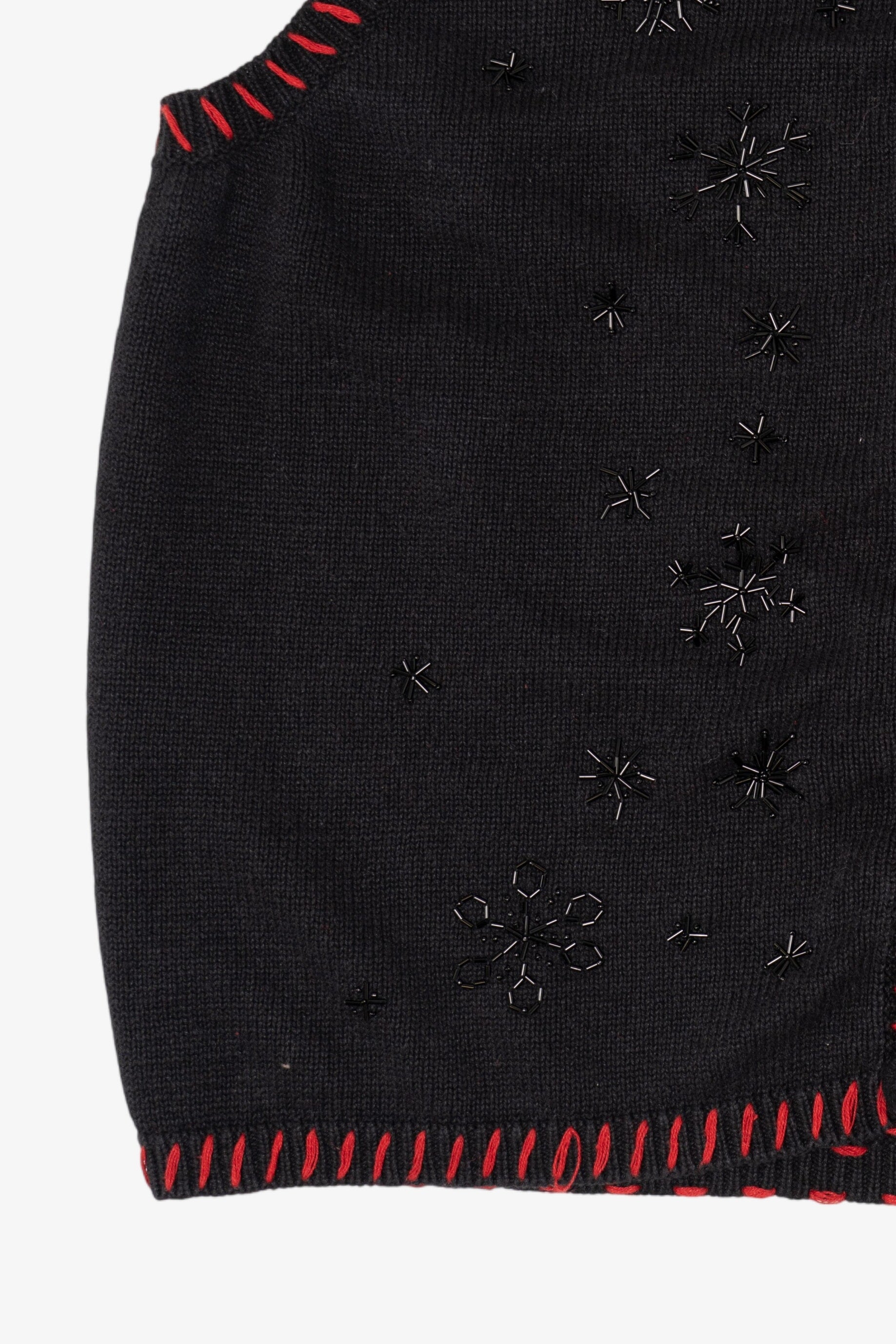 Vintage Black Holiday Editions Snowflakes Ugly Christmas Vest (2000s)