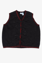 Vintage Black Holiday Editions Snowflakes Ugly Christmas Vest (2000s)