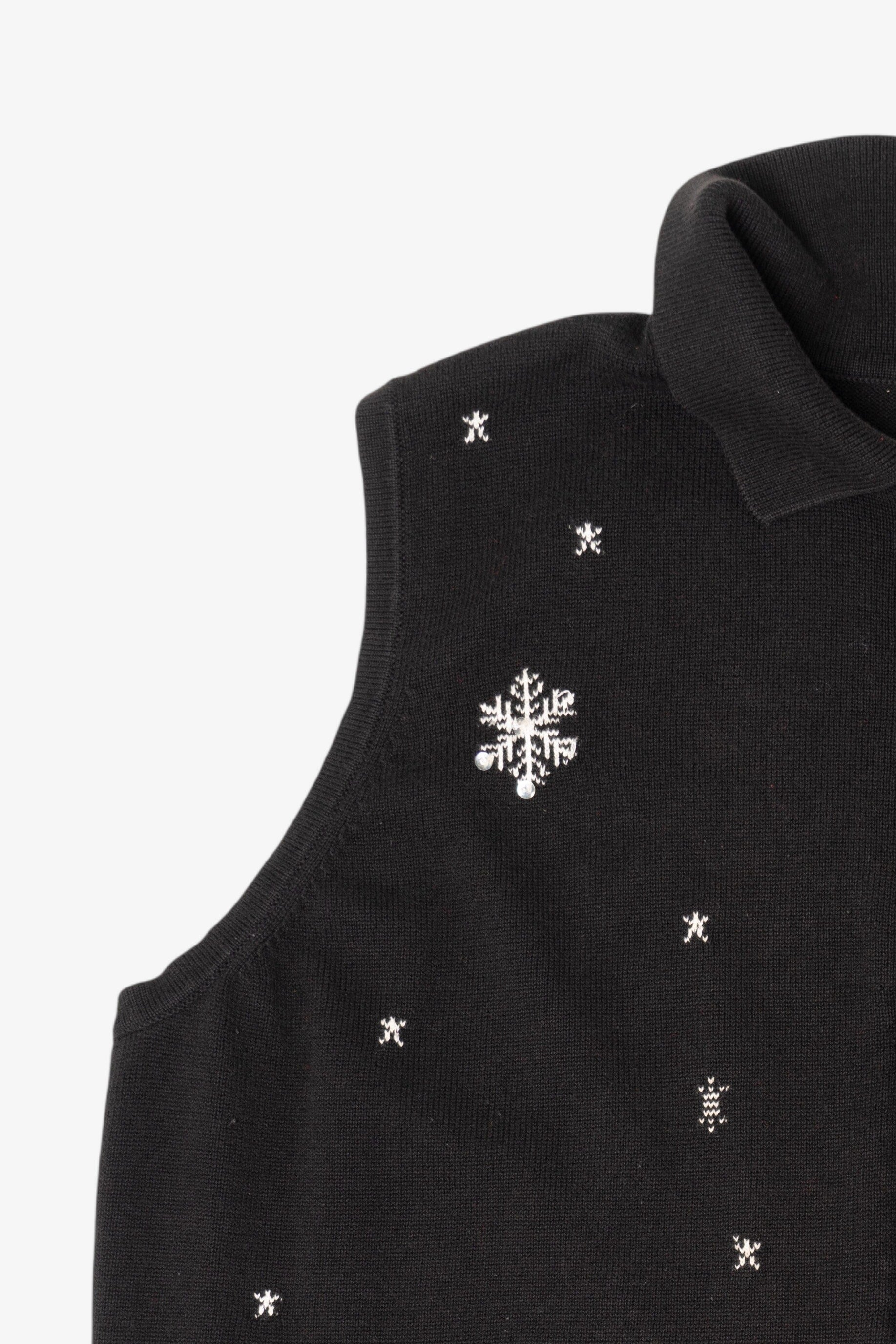 Vintage Black Allison Daley Snowflakes Ugly Christmas Vest (2000s)