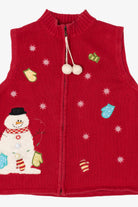 Vintage Red Breckenridge Snowmen Ugly Christmas Vest (2000s)