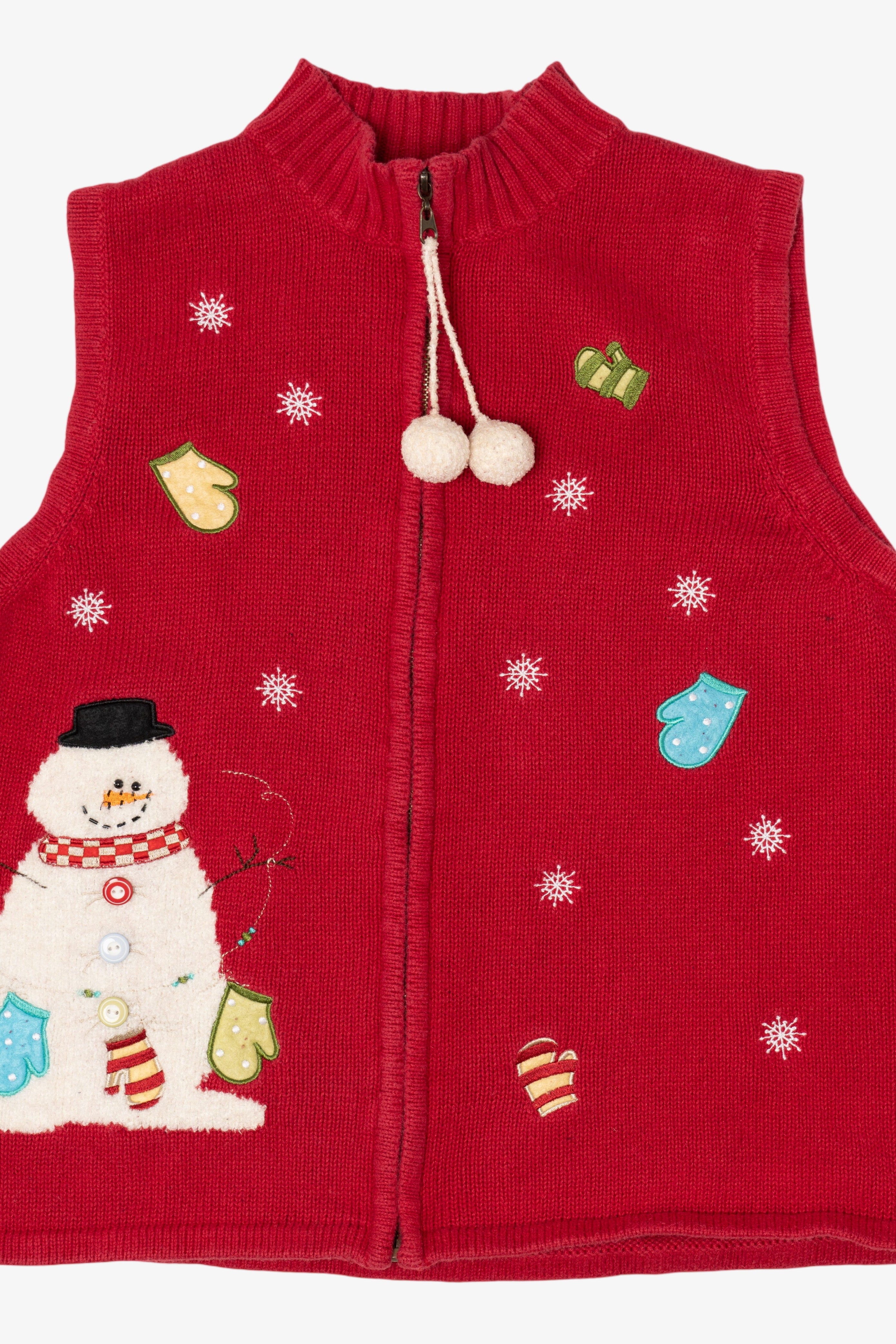 Vintage Red Breckenridge Snowmen Ugly Christmas Vest (2000s)