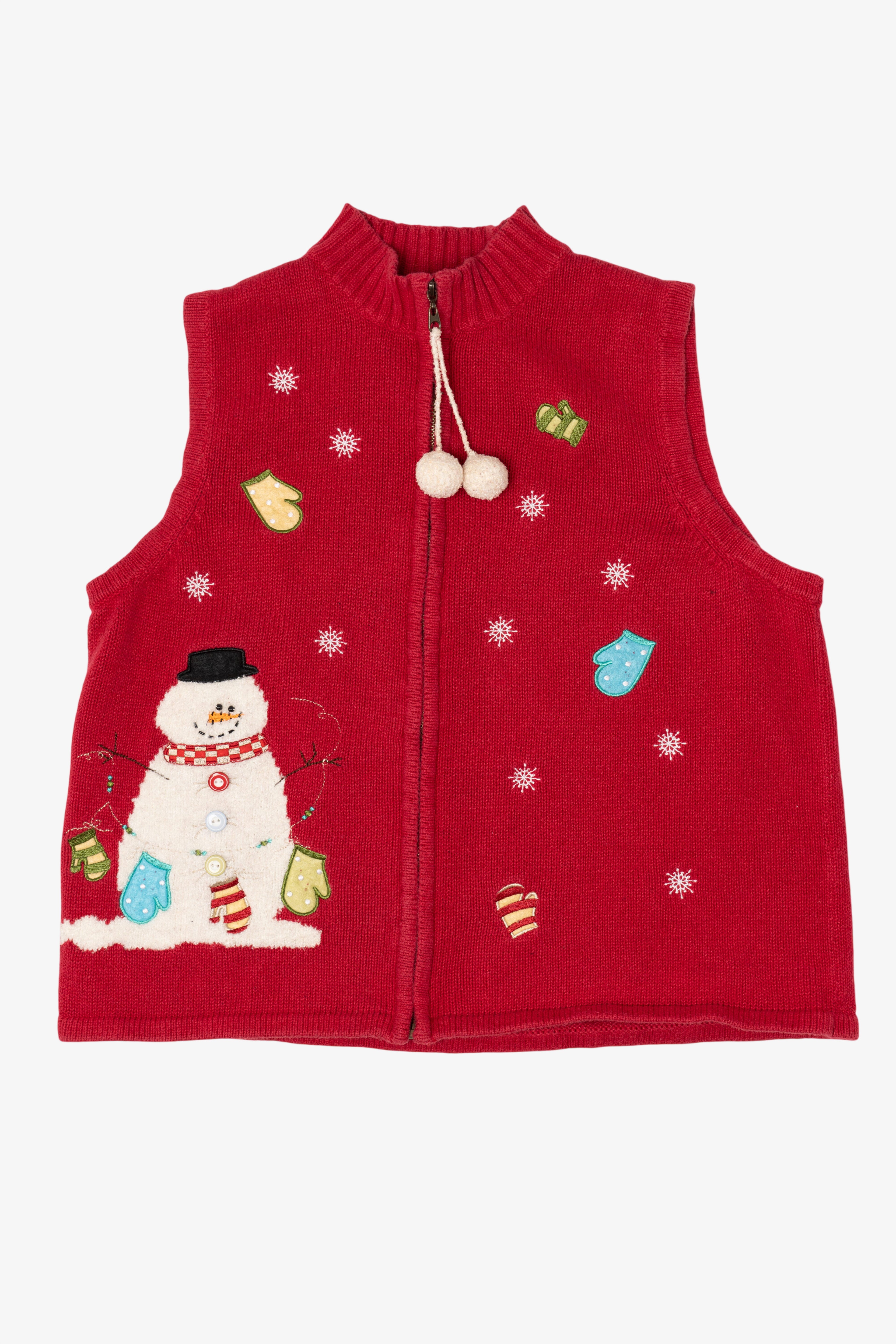 Vintage Red Breckenridge Snowmen Ugly Christmas Vest (2000s)