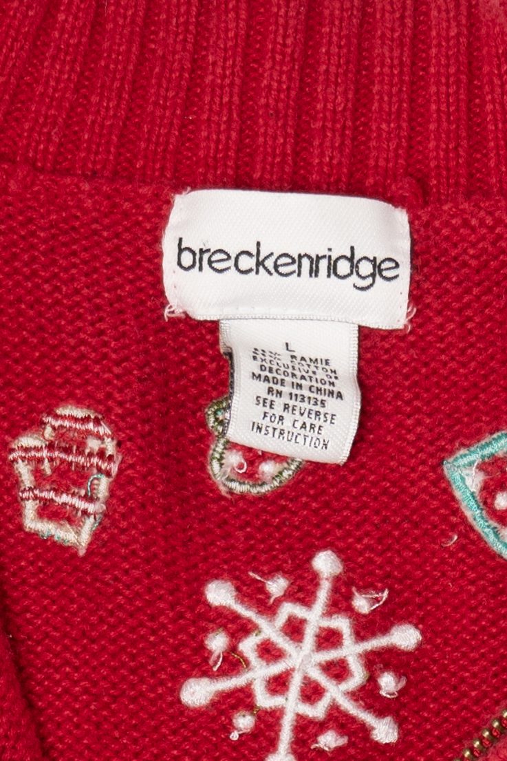 Vintage Red Breckenridge Snowmen Ugly Christmas Vest (2000s)