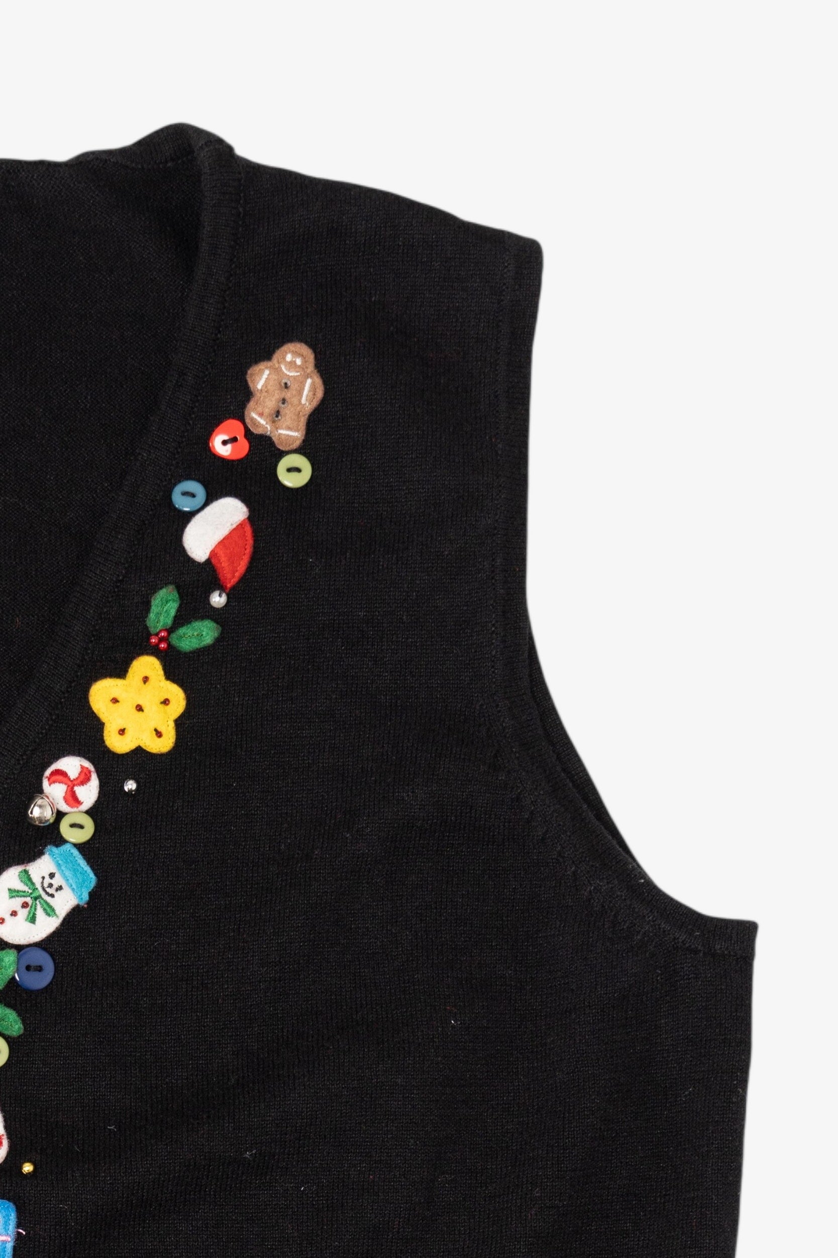 Vintage Black CB Career Ugly Christmas Vest (2000s)