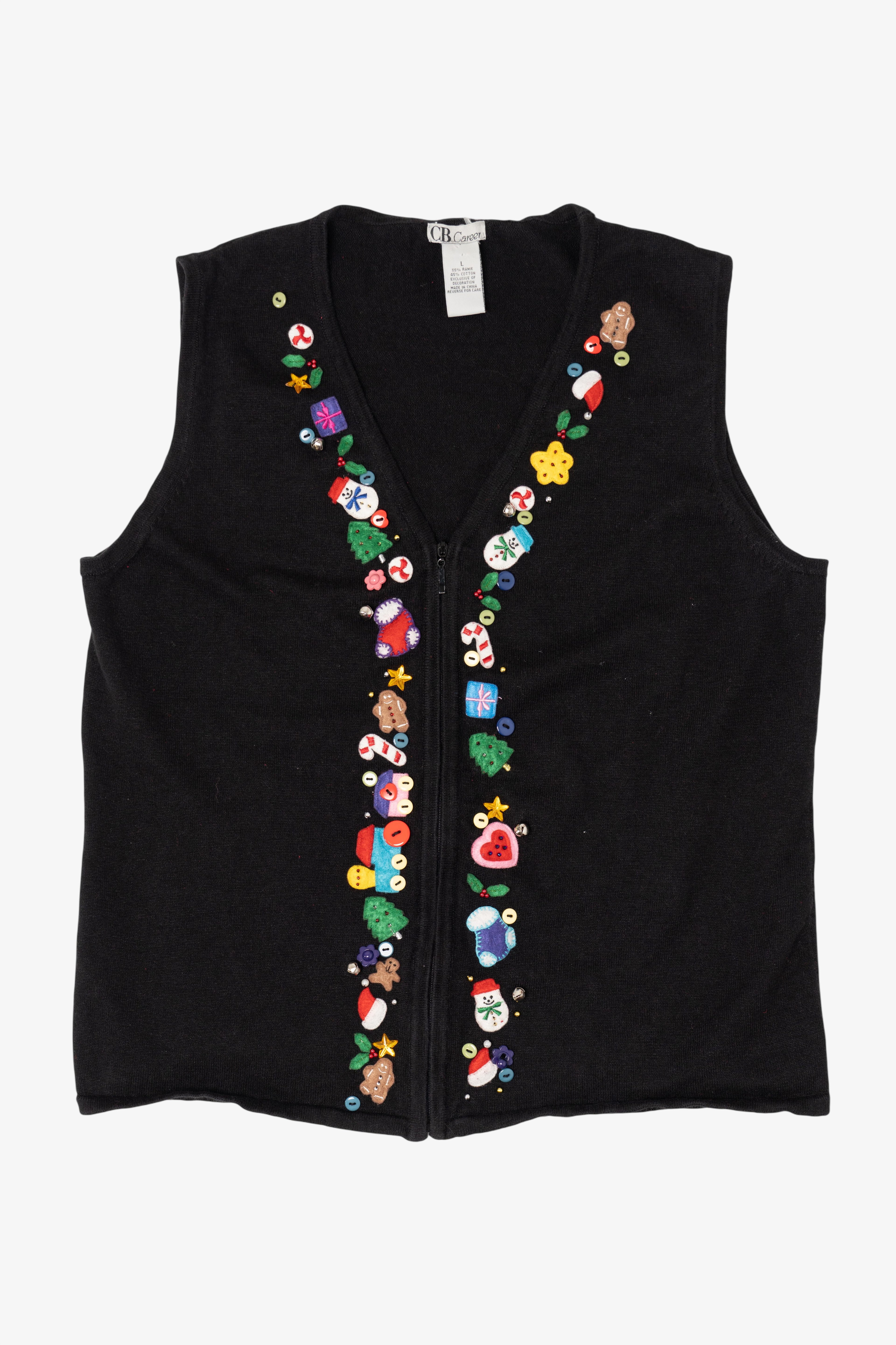 Vintage Black CB Career Ugly Christmas Vest (2000s)