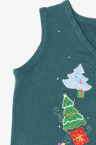 Vintage Green Trees And Presents Ugly Christmas Vest (2000s)