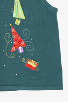 Vintage Green Trees And Presents Ugly Christmas Vest (2000s)