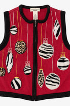 Vintage Red Bechamel Ornaments Ugly Christmas Vest (1990s)
