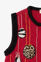 Vintage Red Bechamel Ornaments Ugly Christmas Vest (1990s)
