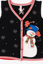 Vintage Black Snowmen Ugly Christmas Vest (2000s)