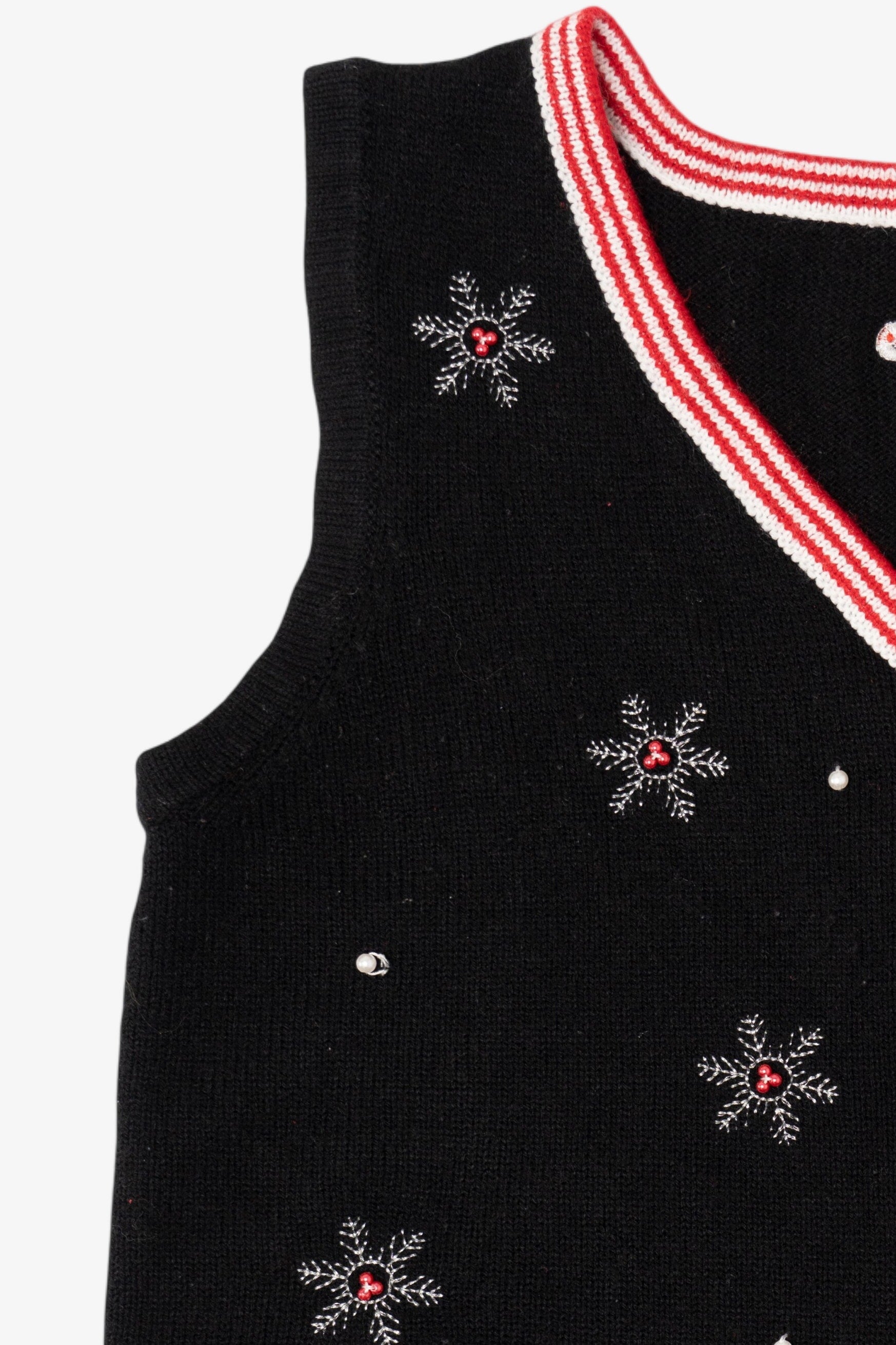 Vintage Black Snowmen Ugly Christmas Vest (2000s)