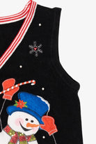Vintage Black Snowmen Ugly Christmas Vest (2000s)