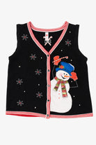 Vintage Black Snowmen Ugly Christmas Vest (2000s)